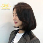 Kiểu tóc bob uốn mái dài phong cách Hàn Quốc