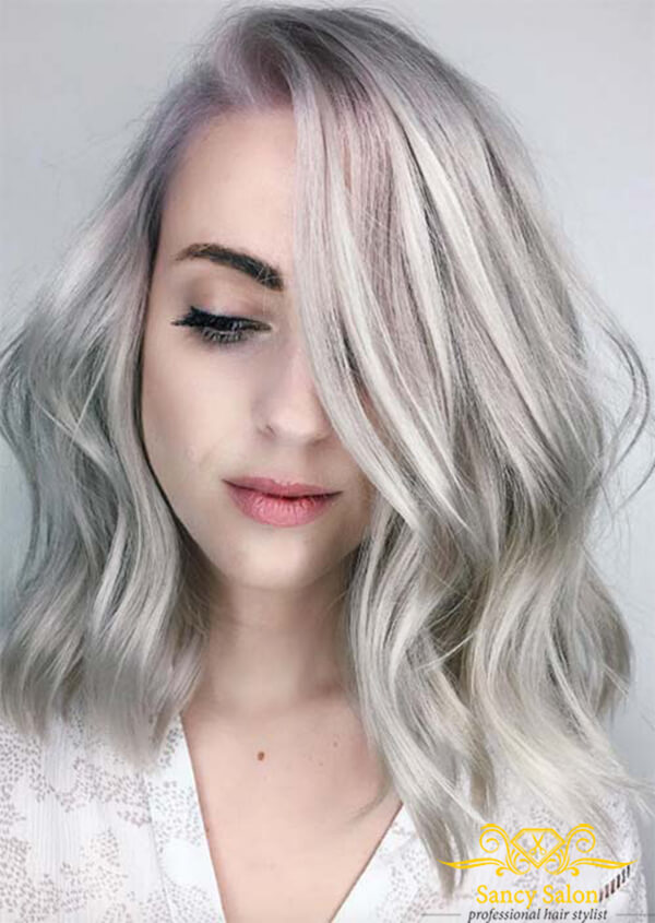 Kiểu tóc nhuộm màu bạc hot nhất hiện nay
