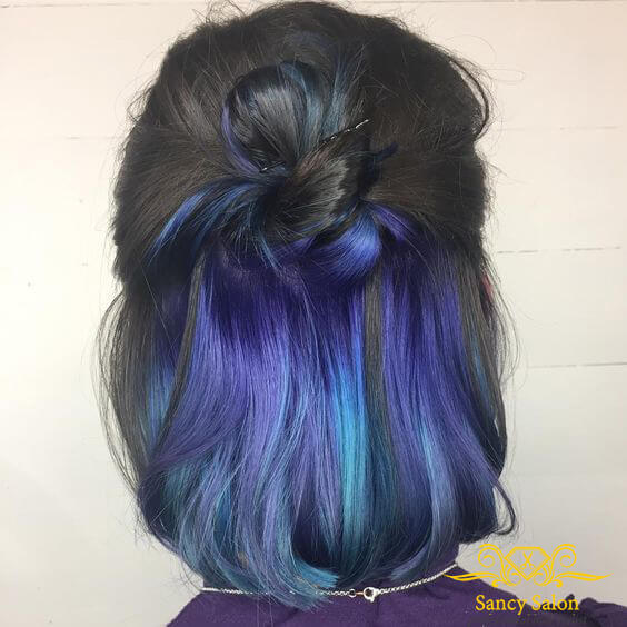 Hair saloon 99  TÓC NHUỘM ẨN VỚI TÔNG XANH  Màu xanh  Facebook